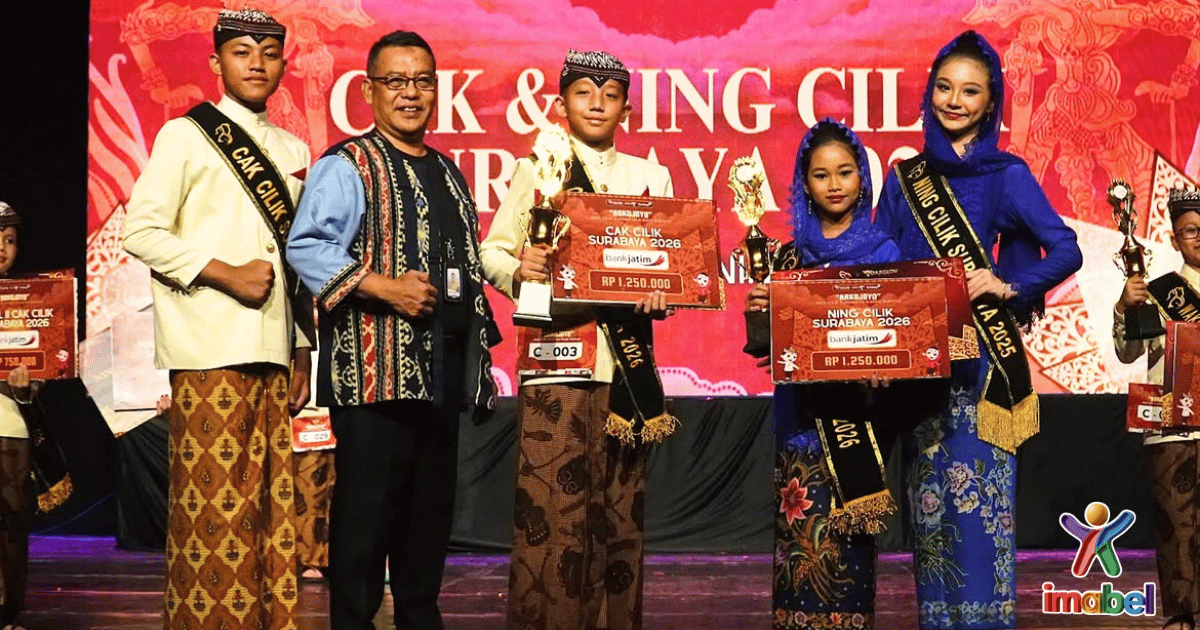 Cak Yusuf dan Ning Ara Sabet Juara Cak Ning Cilik 2026, Disbudporapar Surabaya Sematkan Selempang Duta Cilik